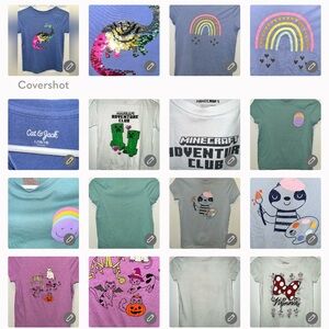 Girls t-shirt lot bundle of 7 Huge lot size 10/12 Large Minecraft Cat & Jack
